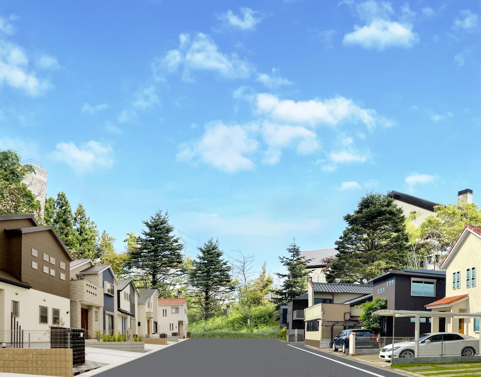戸建て住宅の街並風景(再建築不可・接道に関する記事のイメージ)
