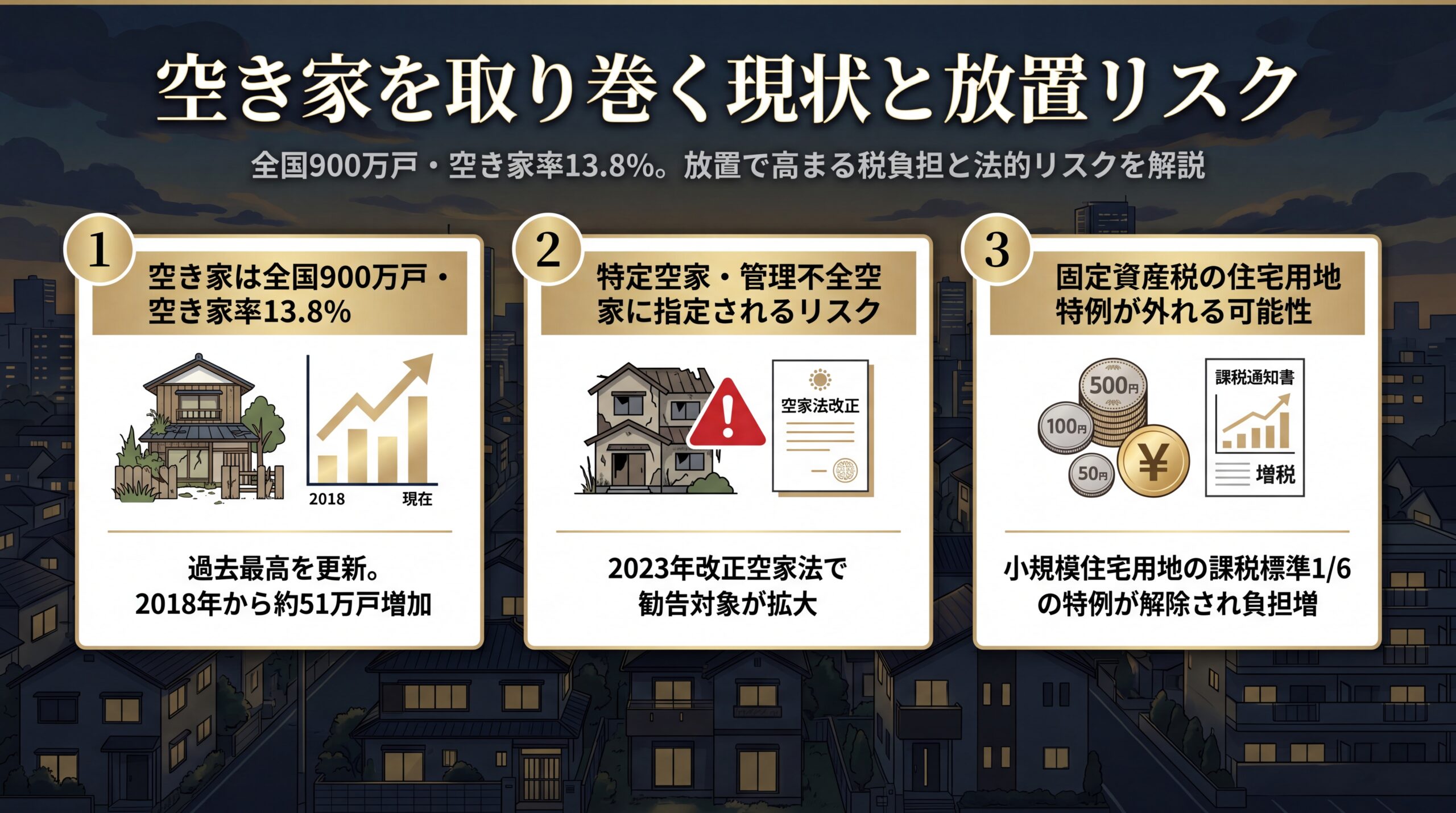 空き家を取り巻く現状と放置リスク