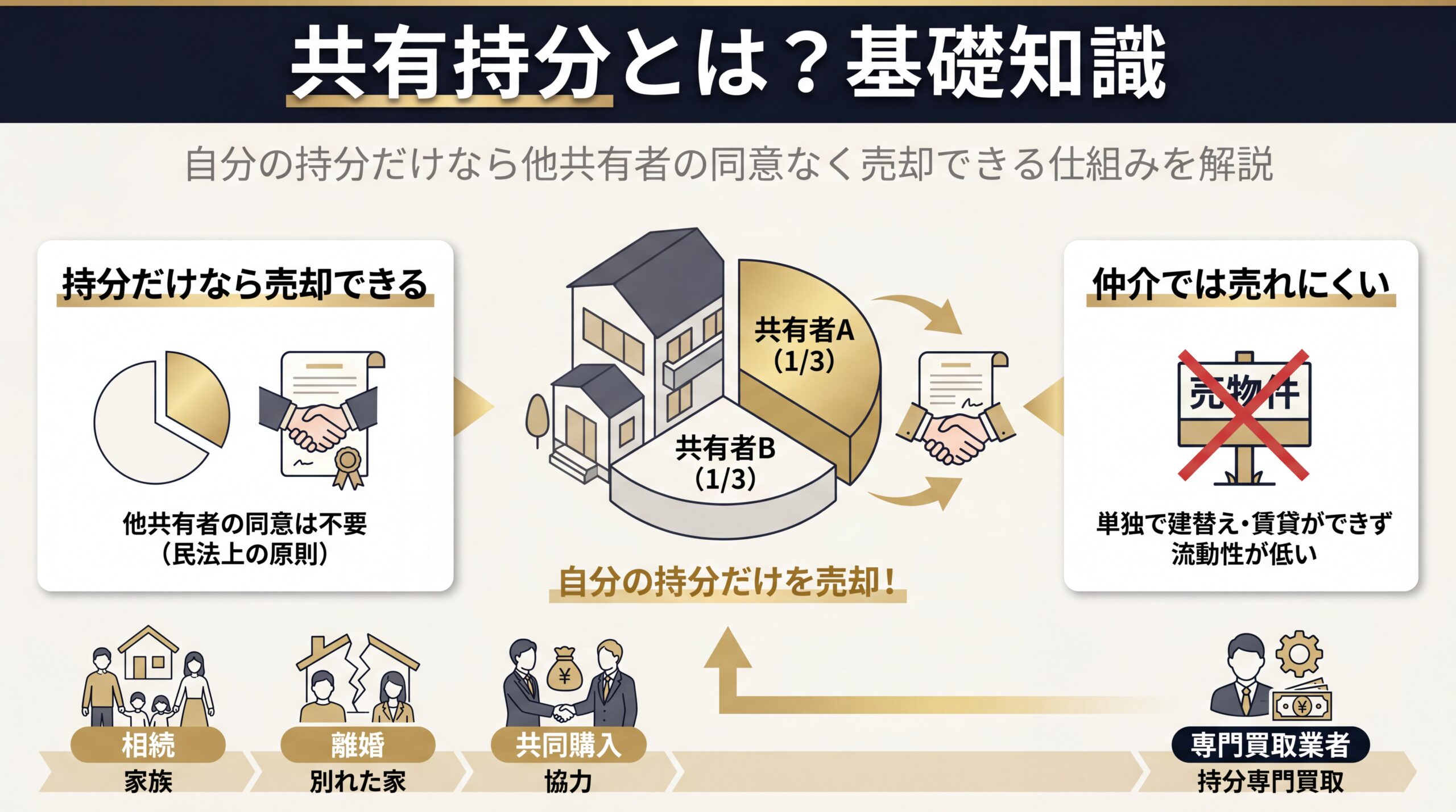共有持分の所有割合の仕組みを図解