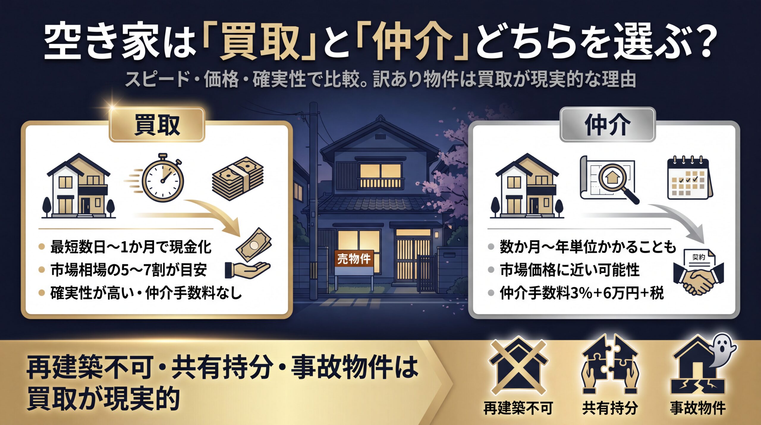空き家は買取と仲介どちらを選ぶ