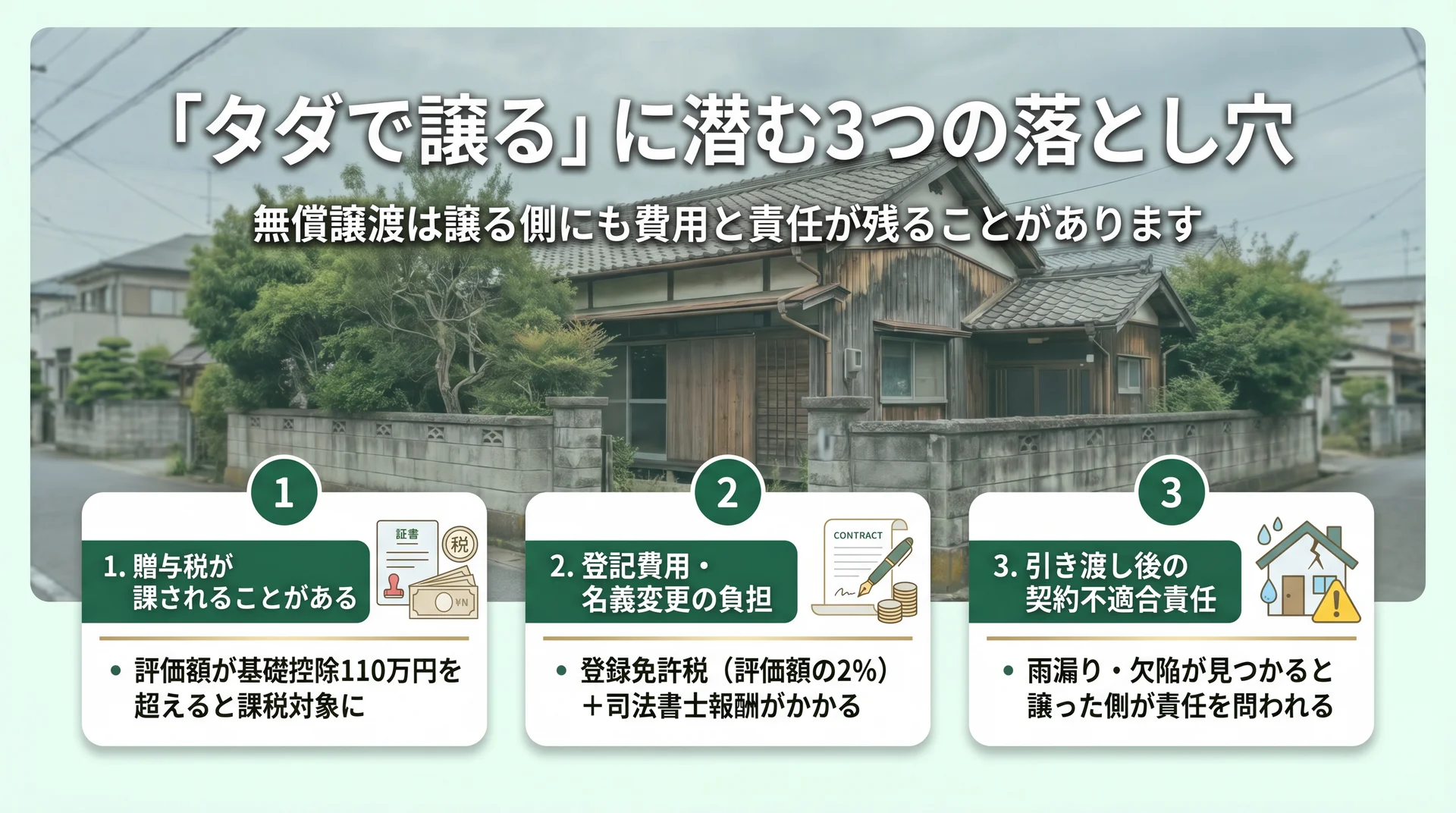 「タダで譲る」に潜む3つの落とし穴