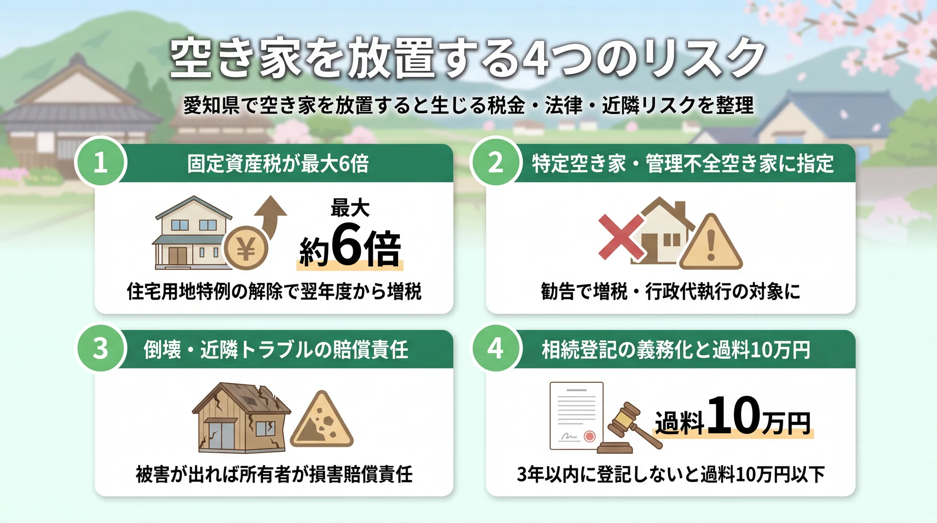 空き家を放置する4つのリスク