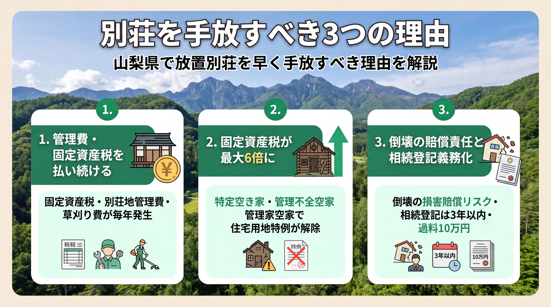 なぜ山梨では別荘が「無料でも」貰い手がつかないのか