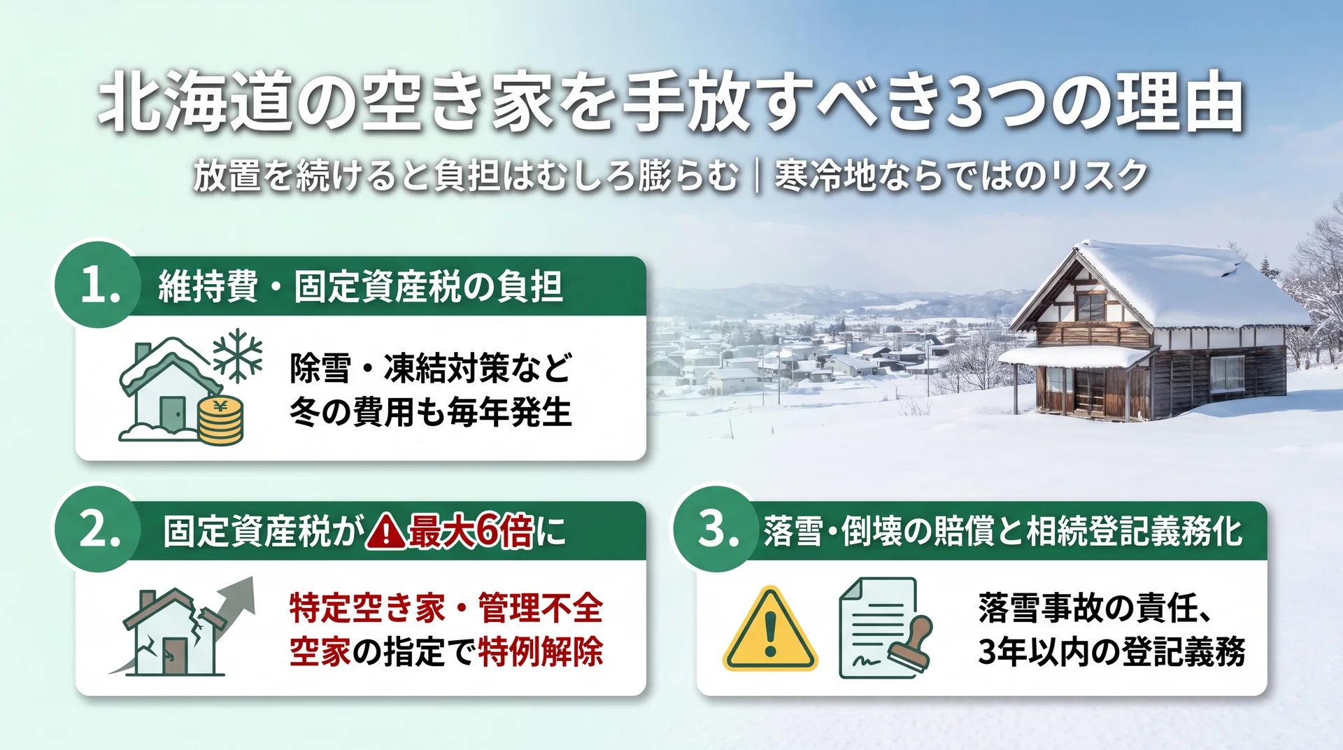 なぜ北海道では「無料でも」貰い手がつかないのか