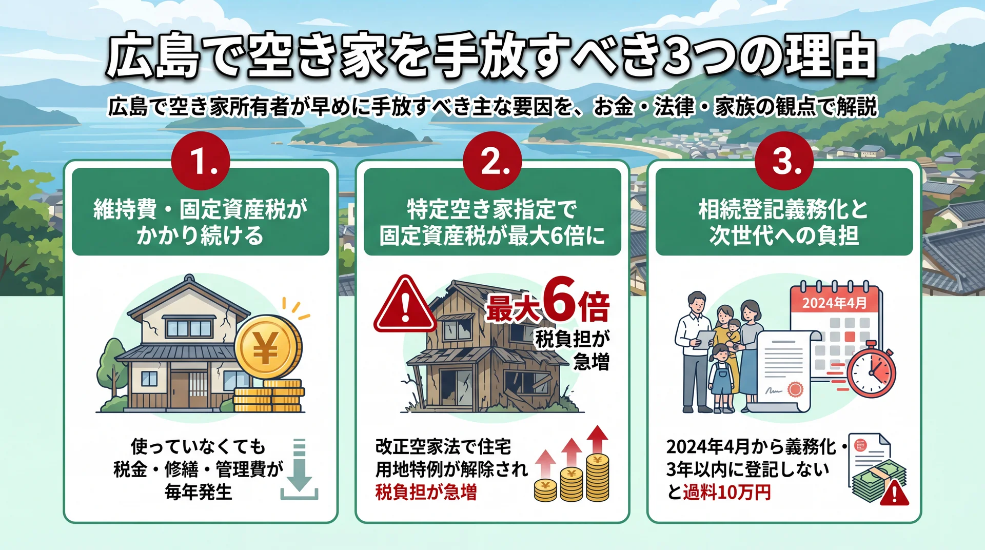 広島で空き家を手放すべき3つの理由