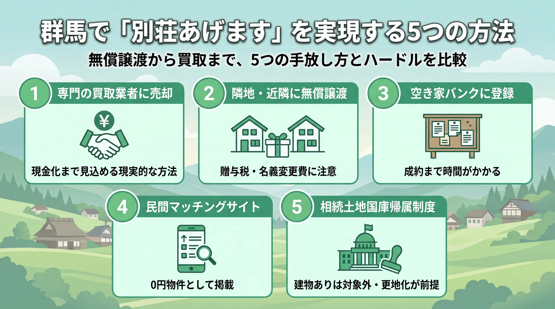 群馬で「別荘あげます」を実現する5つの方法