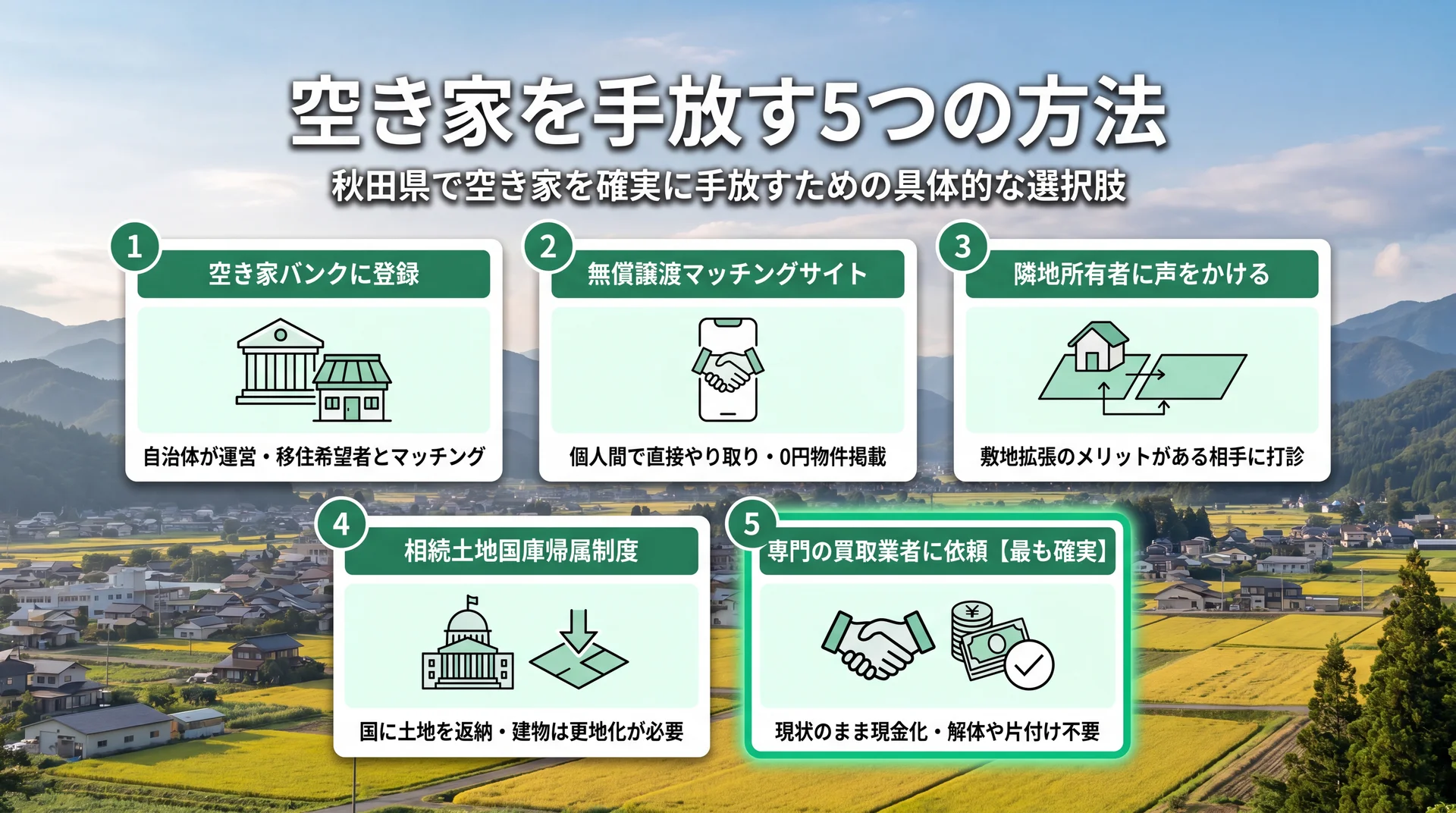 秋田県で空き家差し上げますを実現する5つの方法
