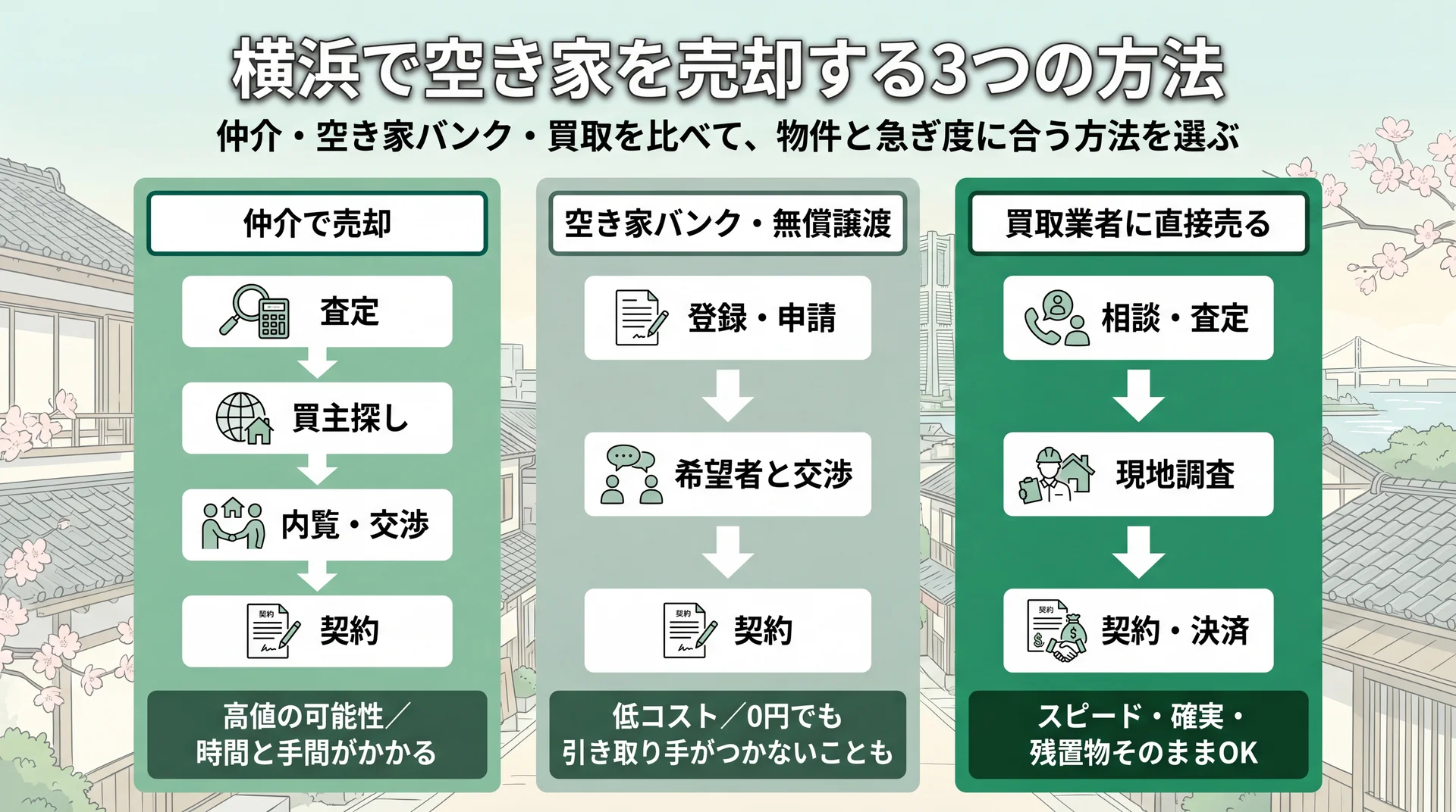 横浜で空き家を売却する3つの方法