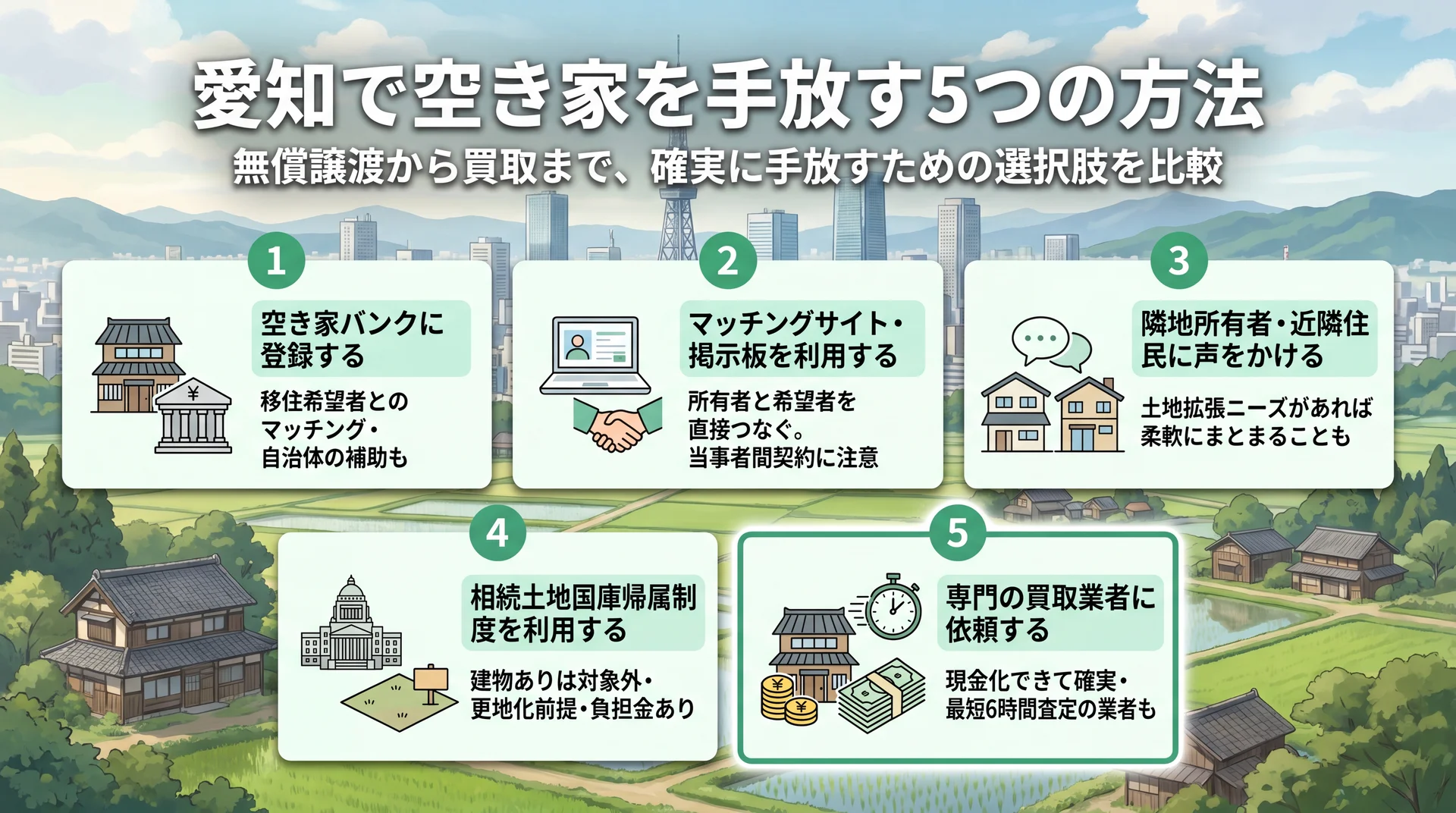 愛知で空き家を手放す5つの方法