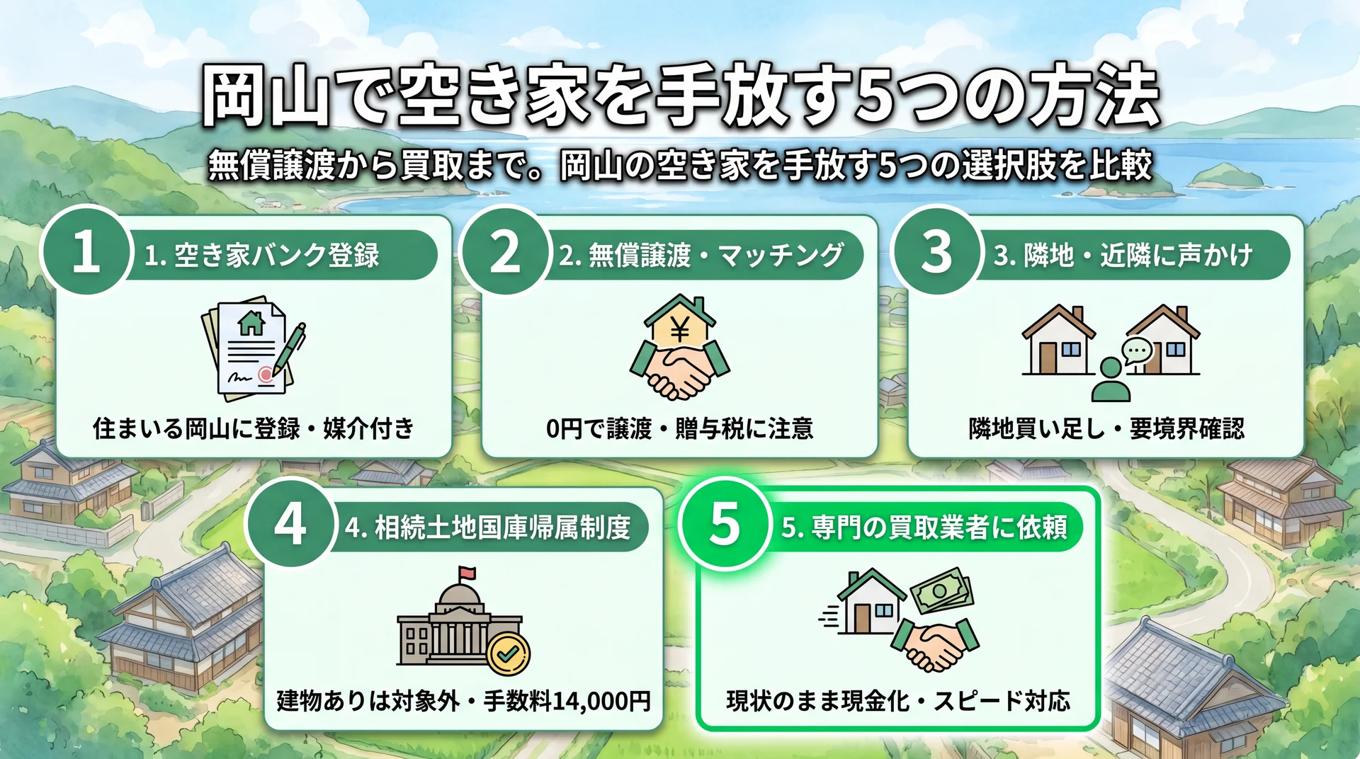 岡山で空き家を手放す5つの方法