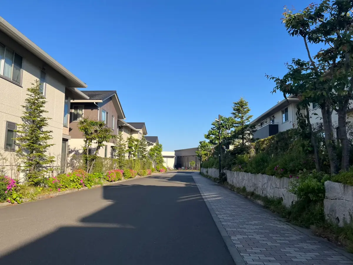 晴れた日の住宅街の道路(再建築不可・接道に関する記事のイメージ)