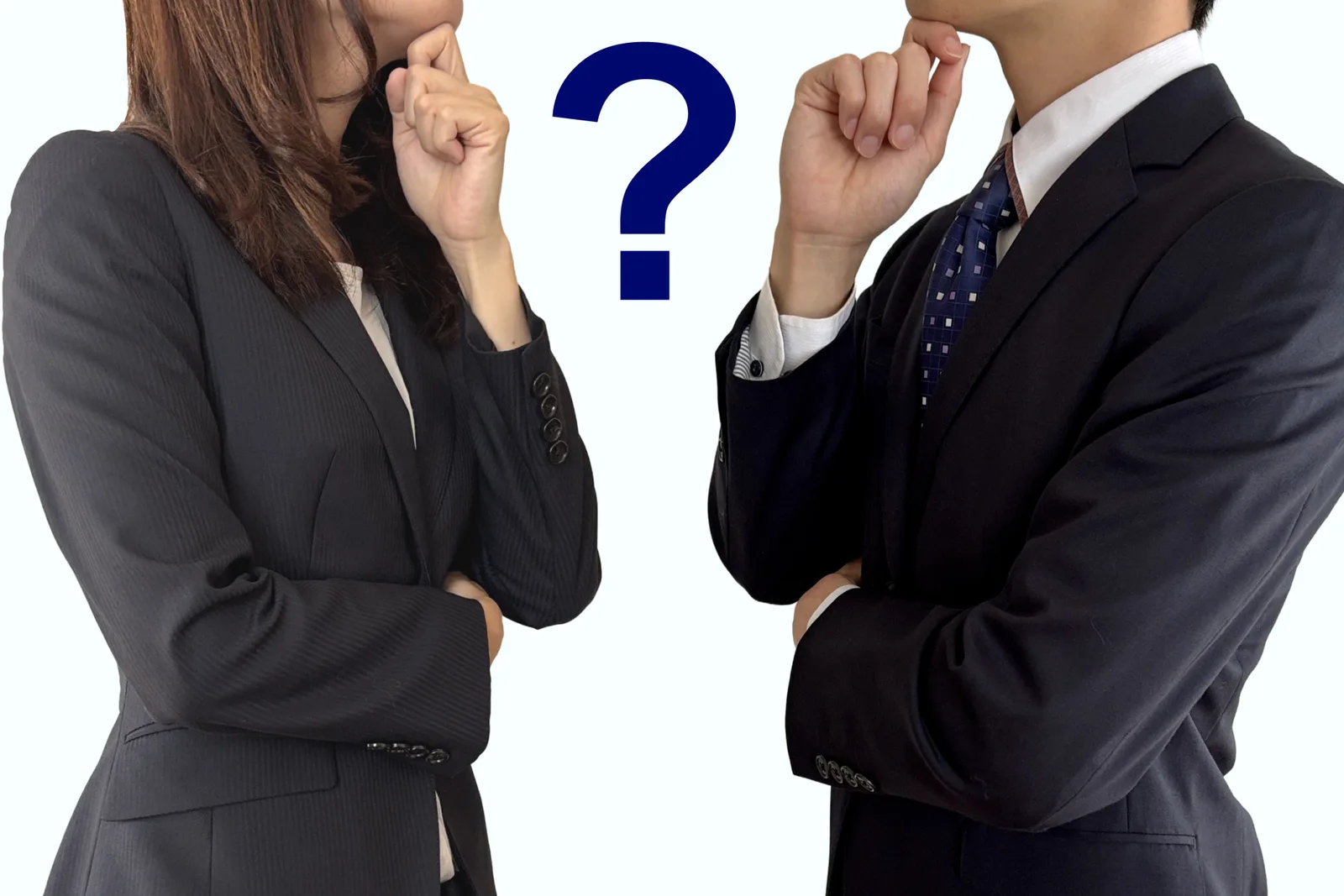 はてなマークと考えるビジネスの男女