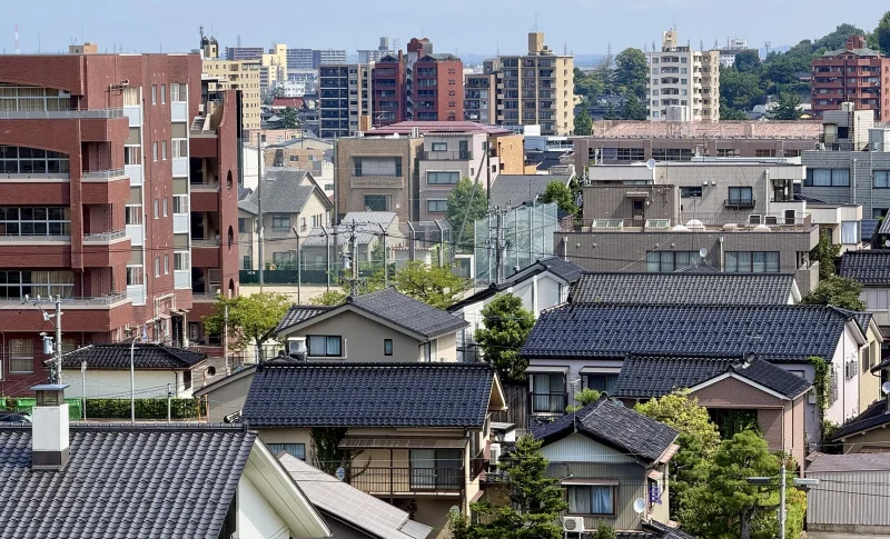 上から見た金沢の市街地　（再建築不可・接道に関する記事のイメージ）